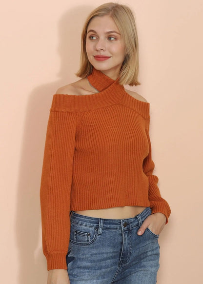 Turtleneck Cold Shoulder Sweater - Get it from Bo