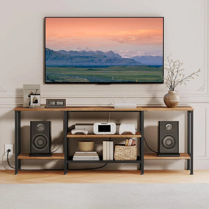TV Stand With Power Outlets For 65 Inch TV Open Shelves - Get it from Bo