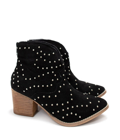 Twilight Studded Heeled Ankle Boot in Black Naughty Monkey