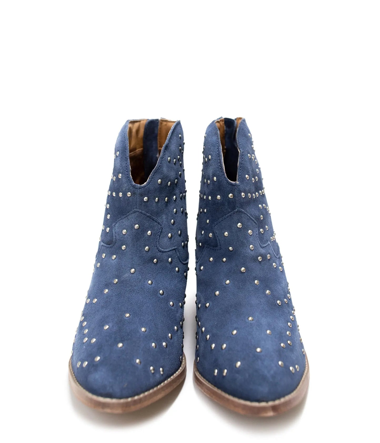 Twilight Studded Heeled Ankle Boot in Denim Naughty Monkey