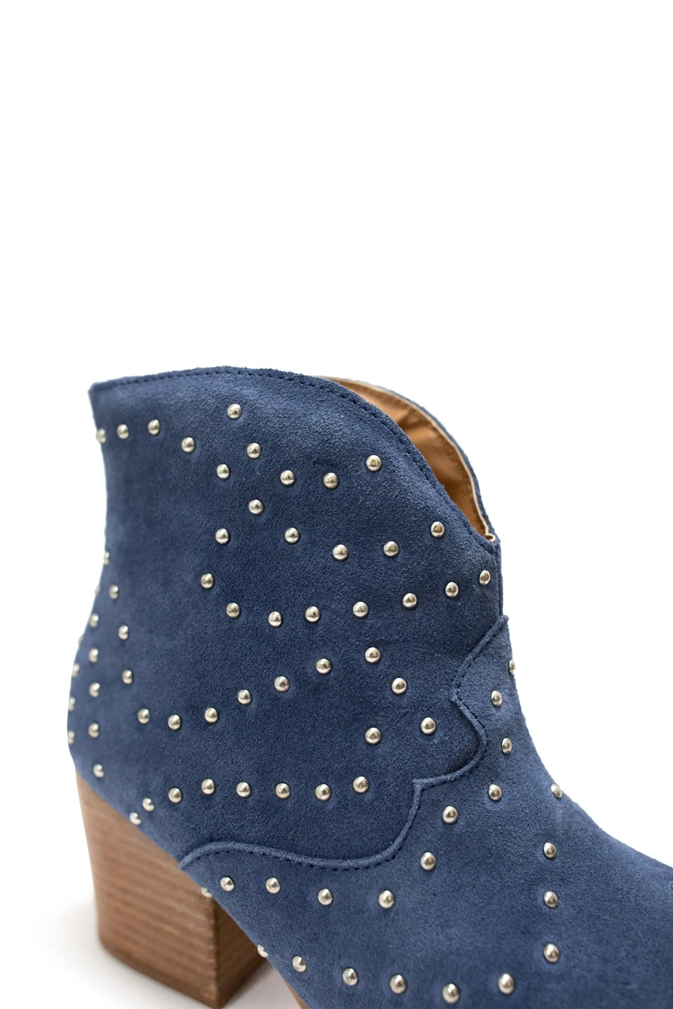 Twilight Studded Heeled Ankle Boot in Denim Naughty Monkey