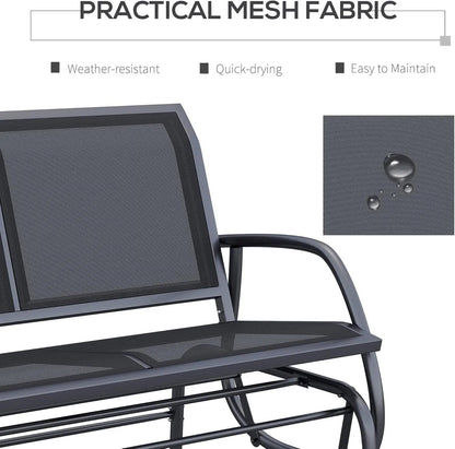 Two Person Outdoor Glider Bench with Steel Frame - Get it from Bo