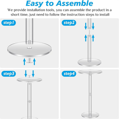 Two Piece Acrylic Side Tables Clear 10x10x24.2Inches - Get it from Bo