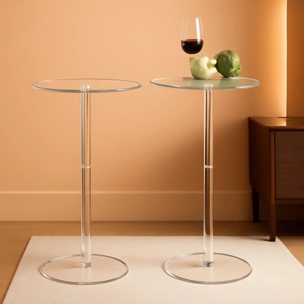 Two Piece Acrylic Side Tables Clear 10x10x24.2Inches - Get it from Bo