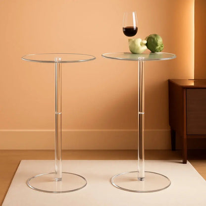 Two Piece Acrylic Side Tables Clear 10x10x24.2Inches - Get it from Bo
