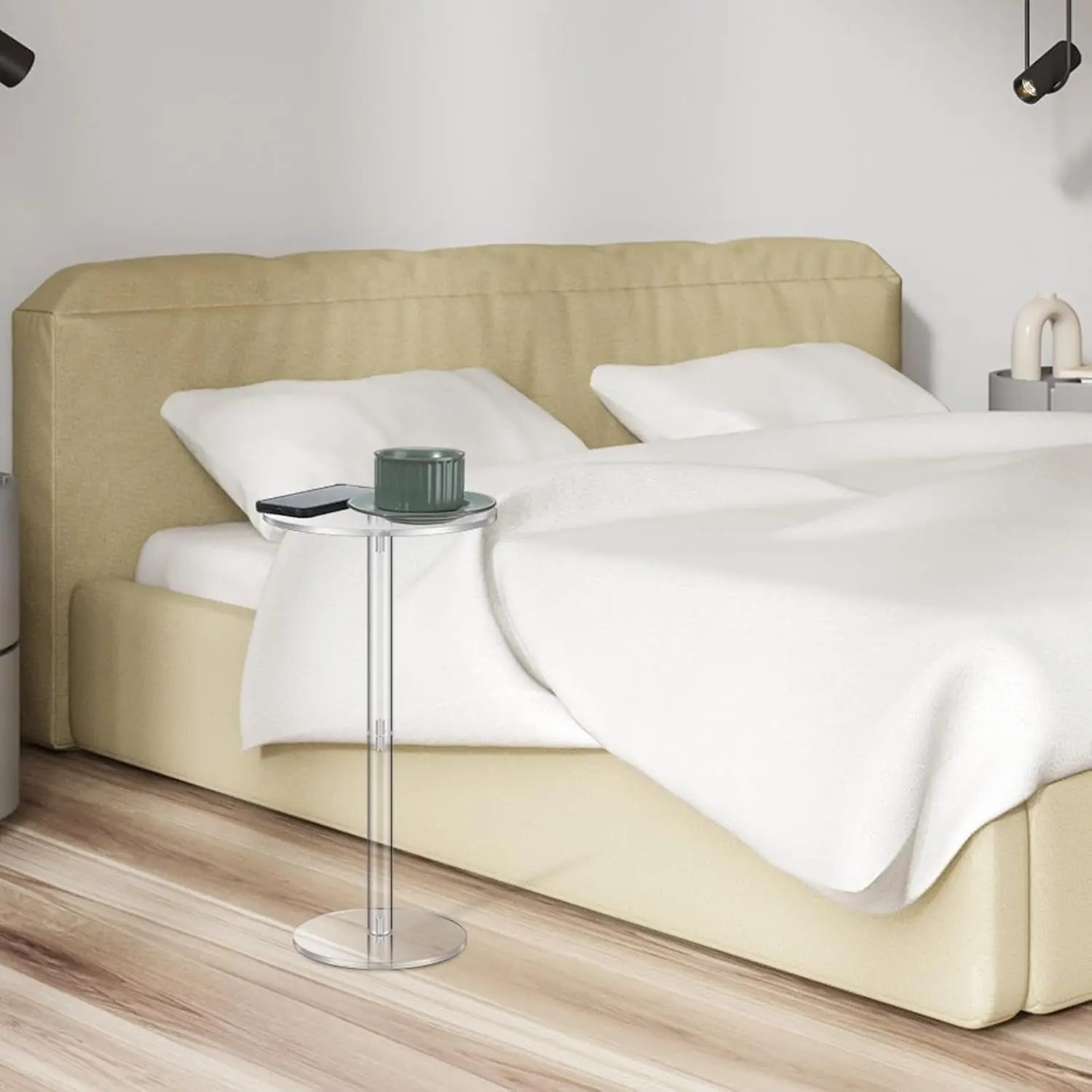 Two Piece Acrylic Side Tables Clear 10x10x24.2Inches - Get it from Bo