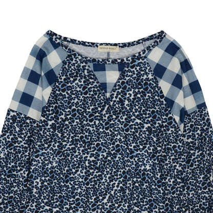 Two Tone Mixed Print Sweater - Get it from Bo