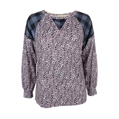 Two Tone Mixed Print Sweater - Get it from Bo