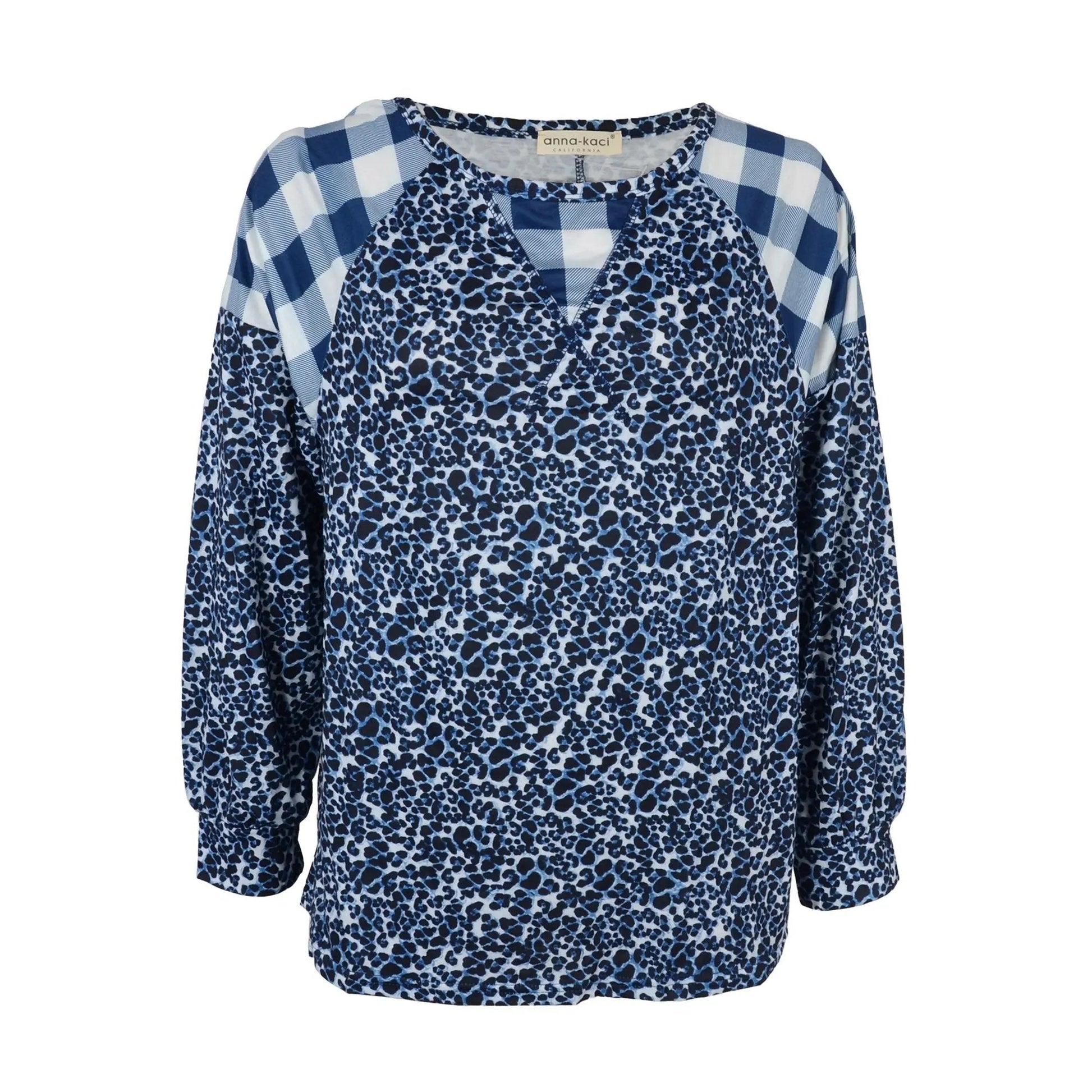 Two Tone Mixed Print Sweater - Get it from Bo