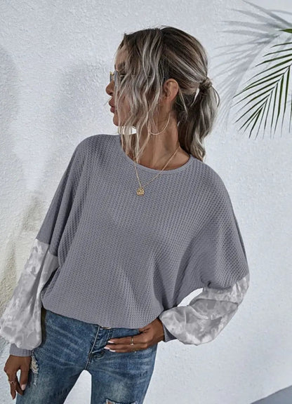 Two Tone Sleeve Knit Sweater - Get it from Bo