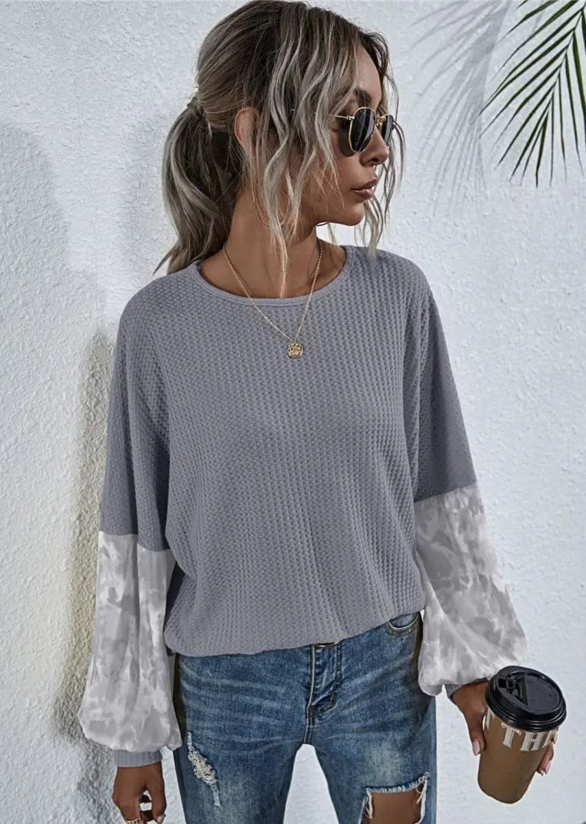 Two Tone Sleeve Knit Sweater - Get it from Bo