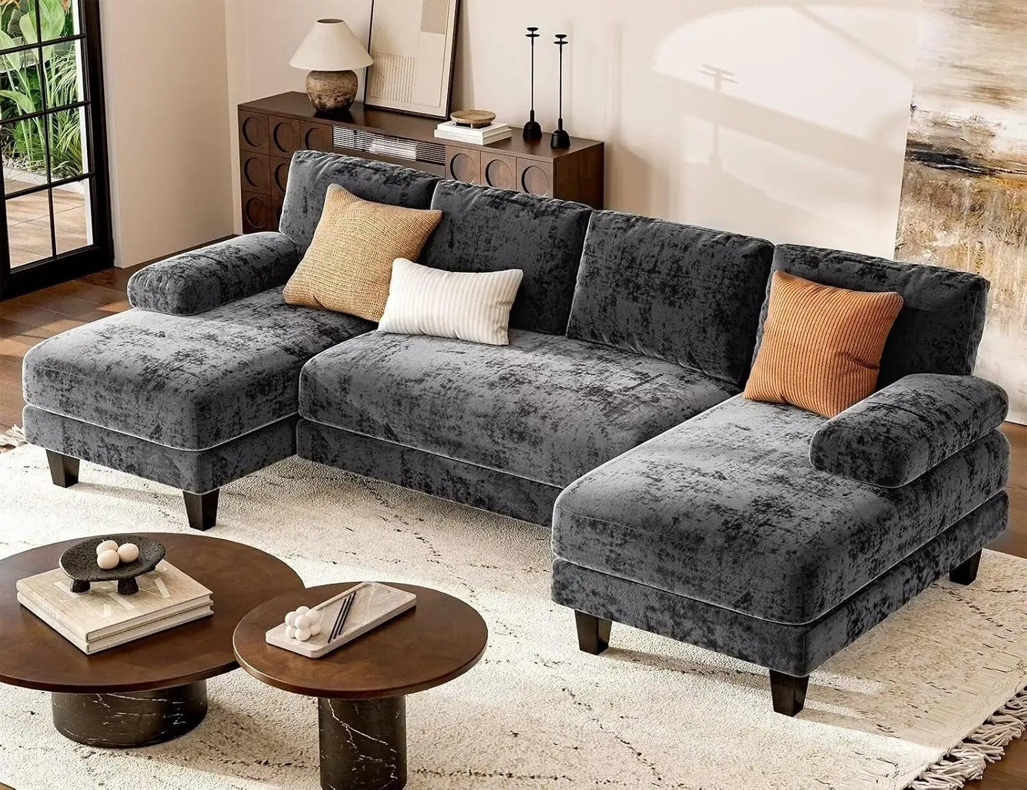 U Shaped Sectional Sofa with Double Chaise Lounge - Get it from Bo
