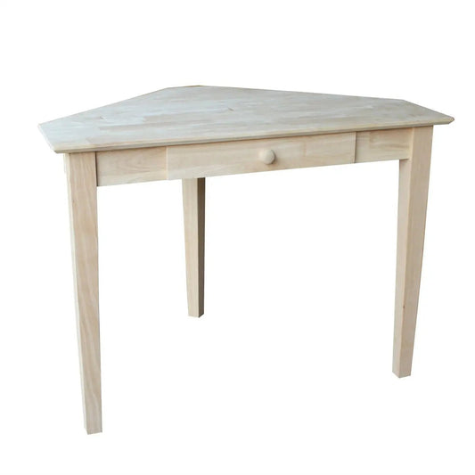 Unfinished Wood Corner Desk Laptop Computer Writing Table with Drawer - Get it from Bo