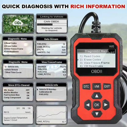 V410 Car Diagnostic Scanner Tool ABS Engine Oil Reset Function Auto Scanner Tool for All Cars - Get it from Bo