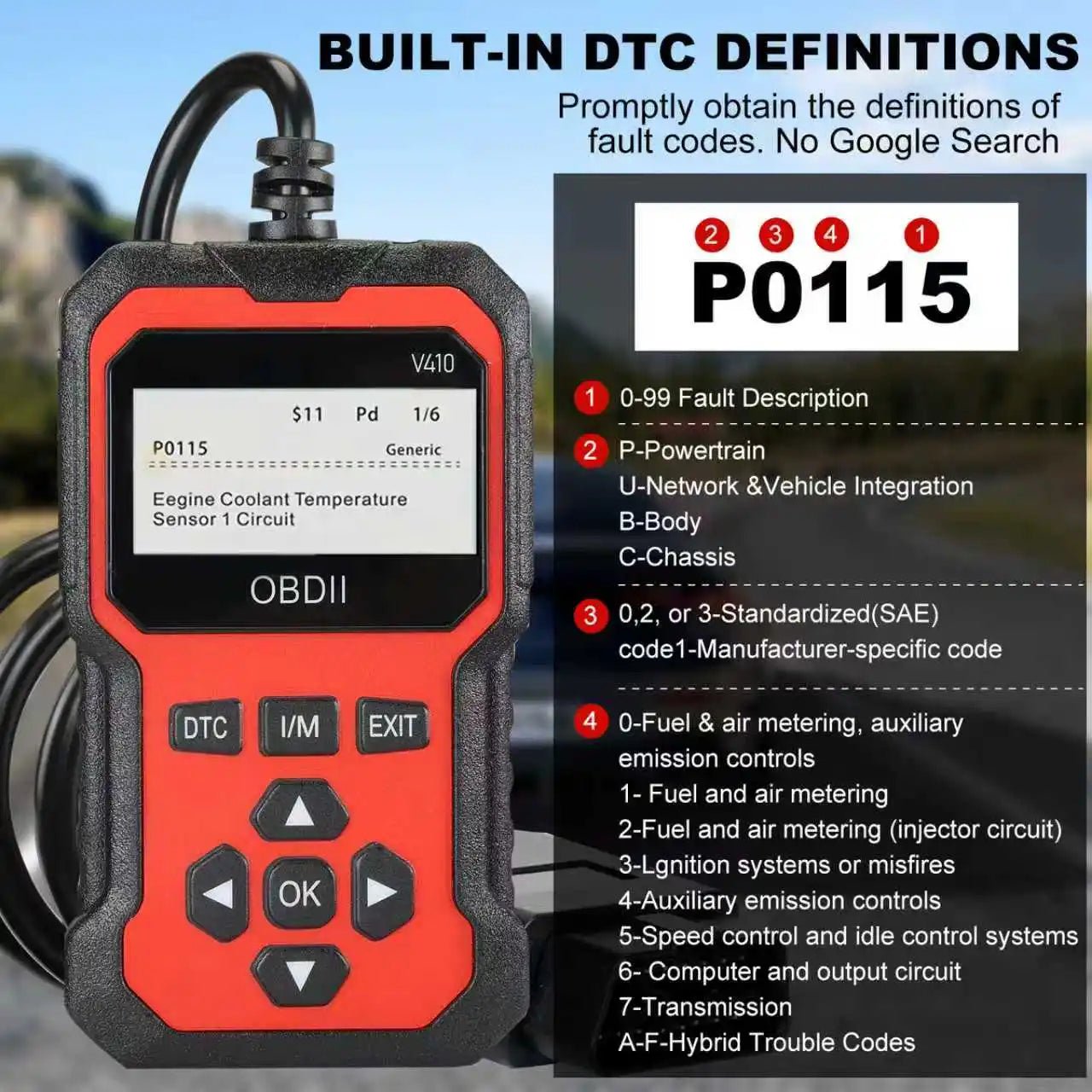 V410 Car Diagnostic Scanner Tool ABS Engine Oil Reset Function Auto Scanner Tool for All Cars - Get it from Bo