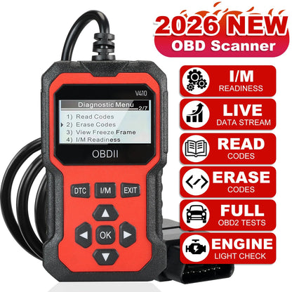 V410 Car Diagnostic Scanner Tool ABS Engine Oil Reset Function Auto Scanner Tool for All Cars - Get it from Bo