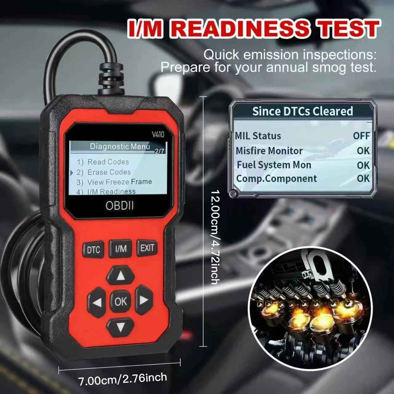 V410 Car Diagnostic Scanner Tool ABS Engine Oil Reset Function Auto Scanner Tool for All Cars - Get it from Bo