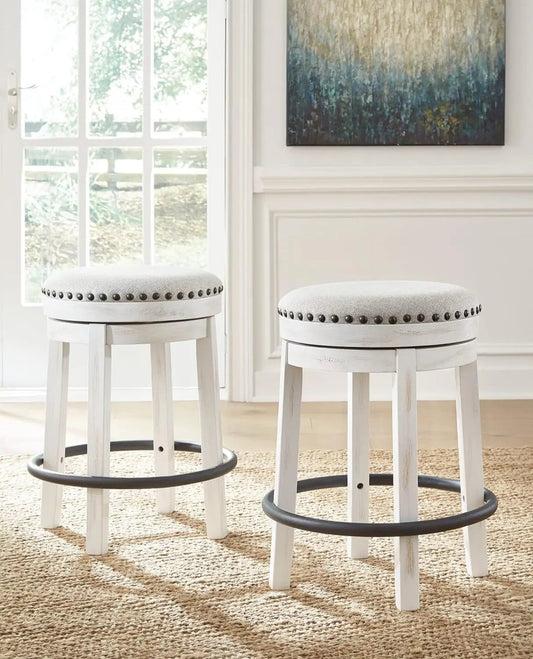 Valebeck 24Inch Counter Height Swivel Stool White Black - Get it from Bo