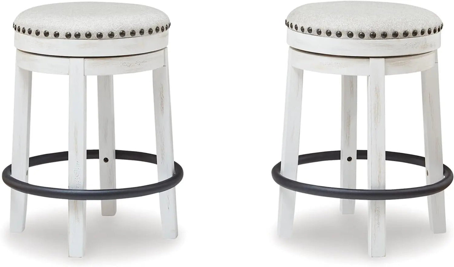 Valebeck 24Inch Counter Height Swivel Stool White Black - Get it from Bo