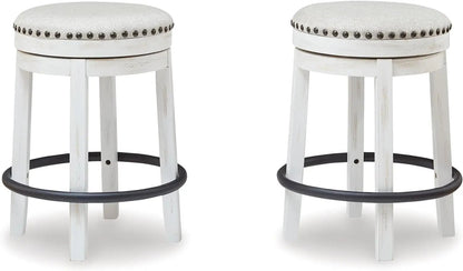 Valebeck 24Inch Counter Height Swivel Stool White Black - Get it from Bo