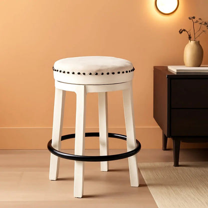 Valebeck 24Inch Counter Height Swivel Stool White Black - Get it from Bo