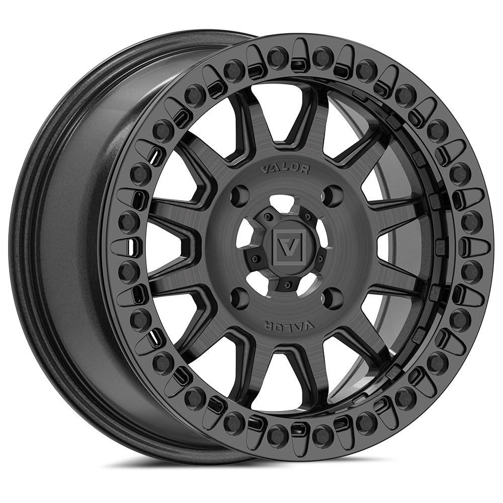 V09 Beadlock UTV Wheel Brushed Charcoal Valor Offroad