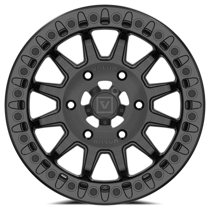 V09 Beadlock UTV Wheel Brushed Charcoal Valor Offroad