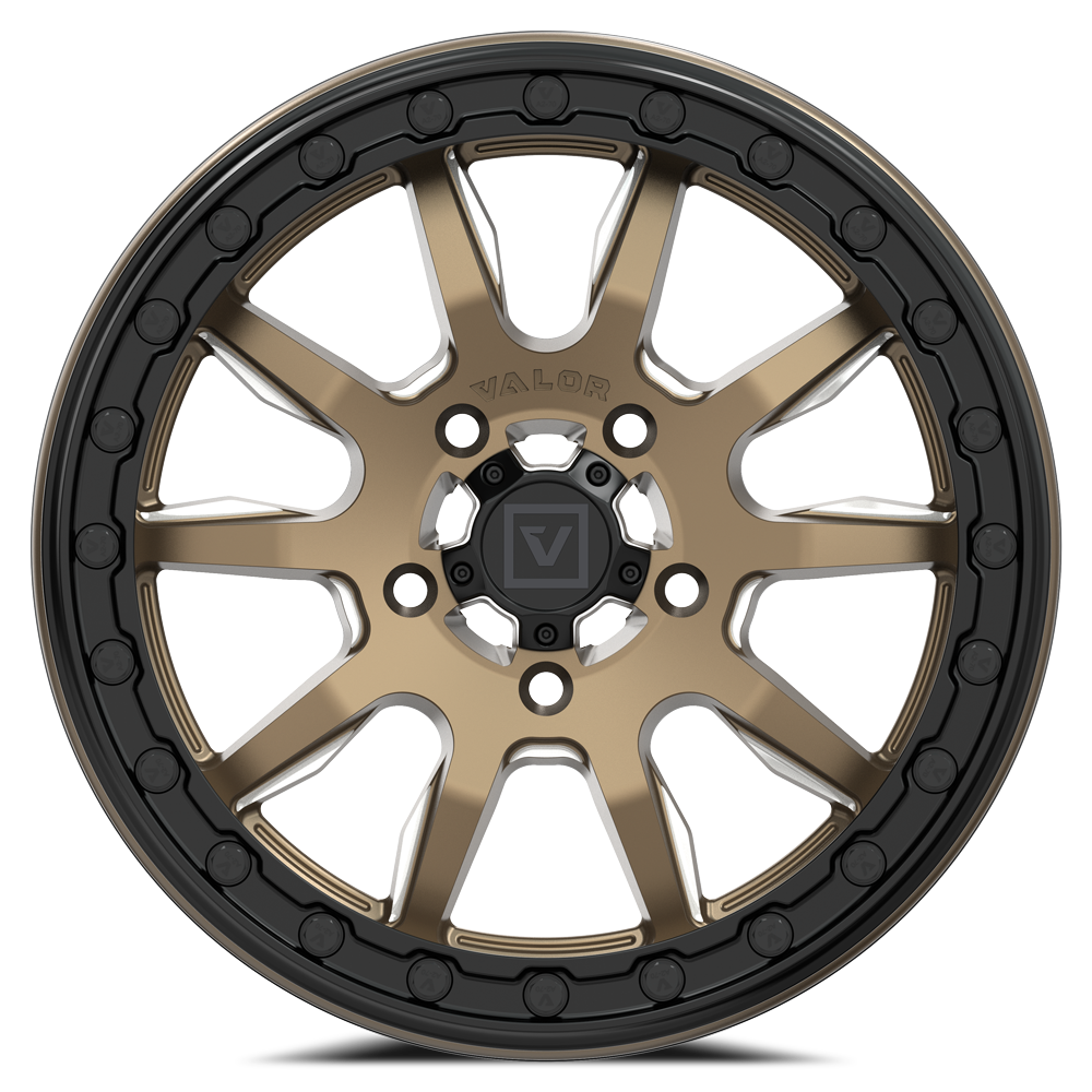 V15 Beadlock UTV Wheel Beadlock Satin Bronze Valor Offroad