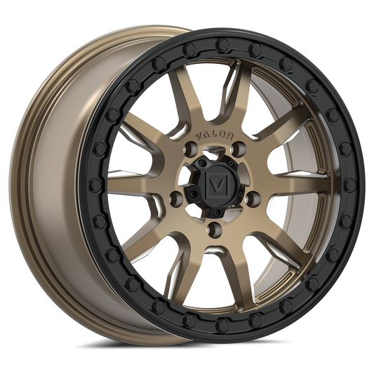 V15 Beadlock UTV Wheel Beadlock Satin Bronze Valor Offroad