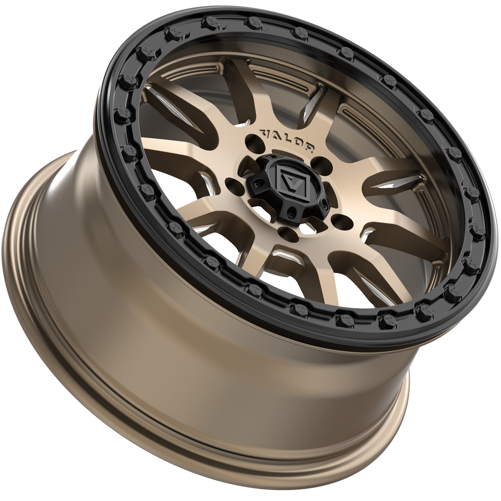 V15 Beadlock UTV Wheel Beadlock Satin Bronze Valor Offroad
