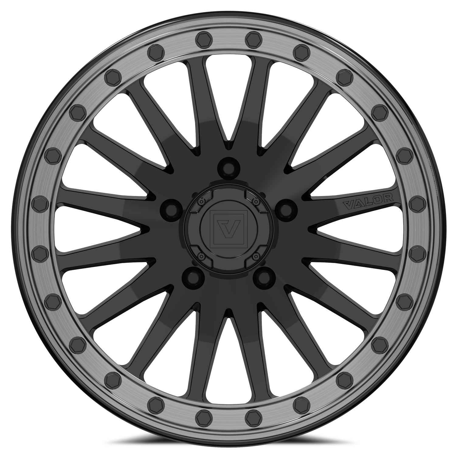 V06 Beadlock UTV Wheel Gloss Black Valor Offroad
