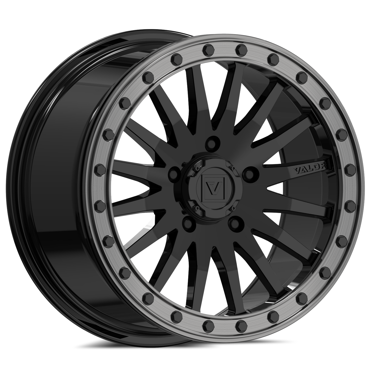 V06 Beadlock UTV Wheel Gloss Black Valor Offroad