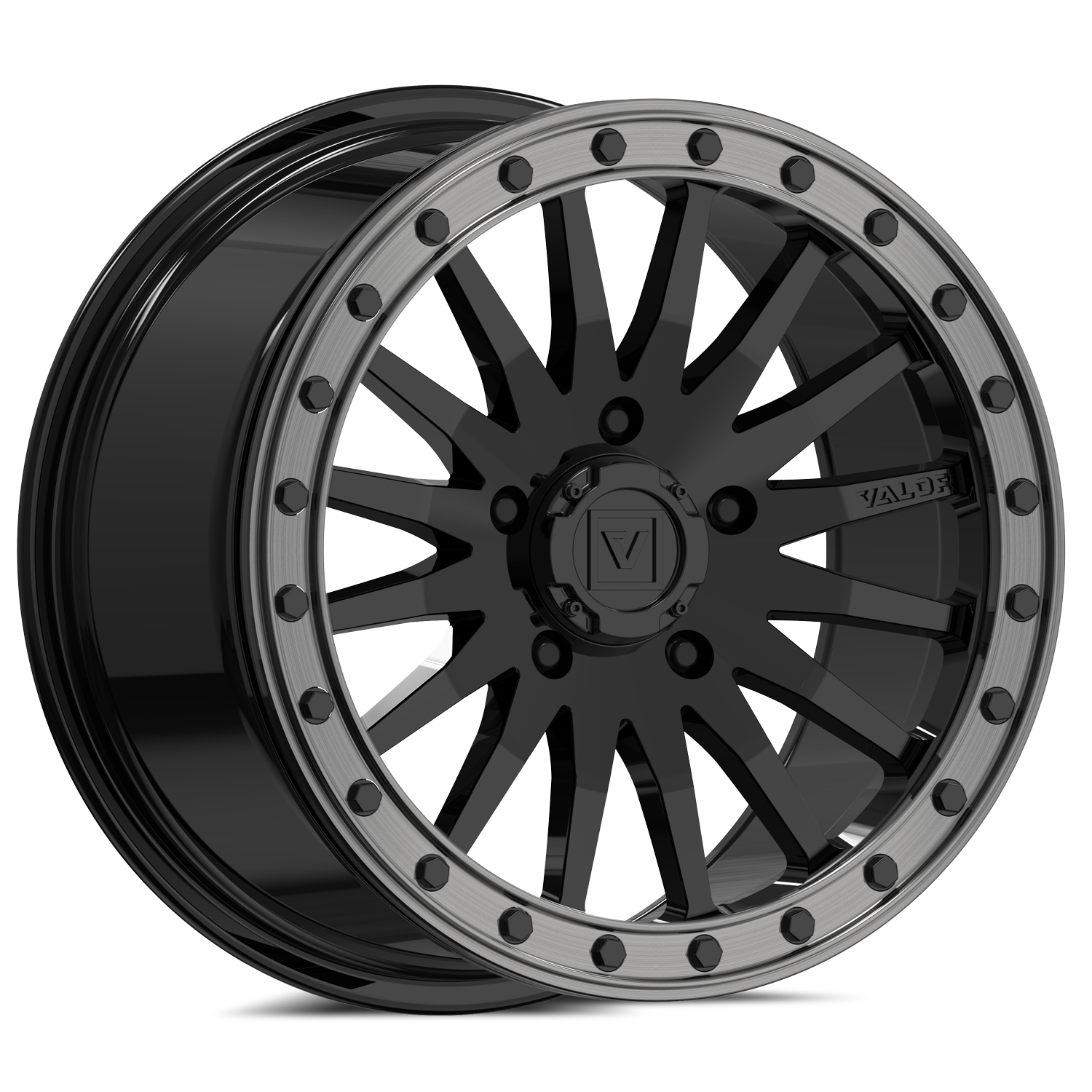V06 Beadlock UTV Wheel Gloss Black Valor Offroad