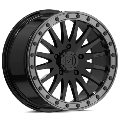 V06 Beadlock UTV Wheel Gloss Black Valor Offroad