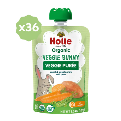 Holle Baby Food Pouches - Organic Veggie Puree - Veggie Bunny Holle USA