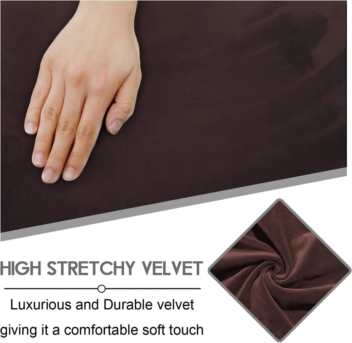Velvet 8-Piece Reclining Loveseat Cover In Chocolate - Get it from Bo