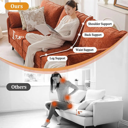 Velvet Orange 135 Modular Sectional Sofa Storage Ottoman - Get it from Bo