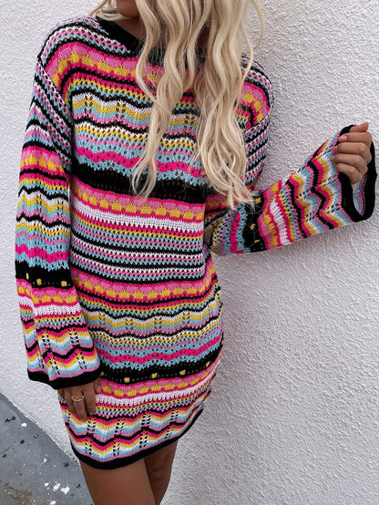 Vibrant Holiday Knit Sweater Dress - Get it from Bo