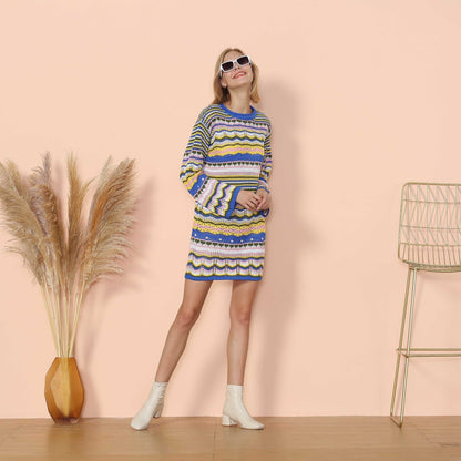 Vibrant Holiday Knit Sweater Dress - Get it from Bo