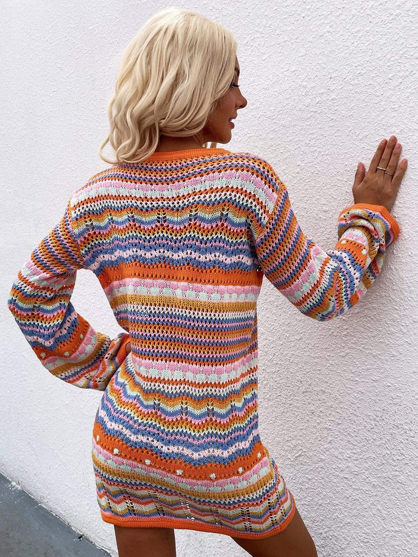 Vibrant Holiday Knit Sweater Dress - Get it from Bo