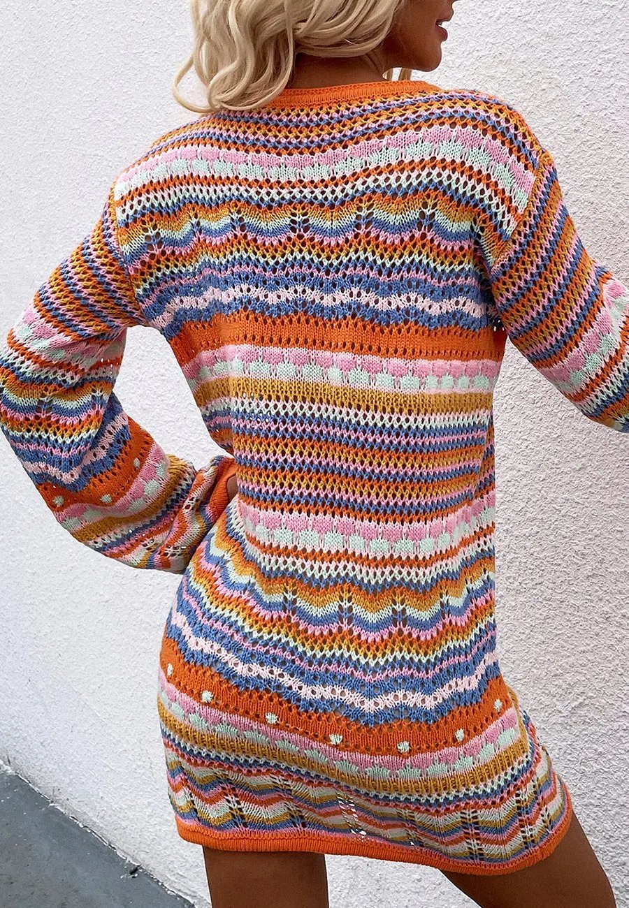 Vibrant Holiday Knit Sweater Dress - Get it from Bo