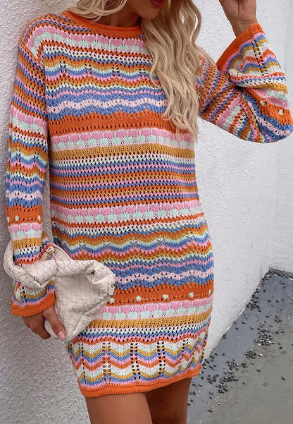 Vibrant Holiday Knit Sweater Dress - Get it from Bo