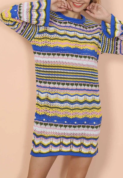 Vibrant Holiday Knit Sweater Dress - Get it from Bo