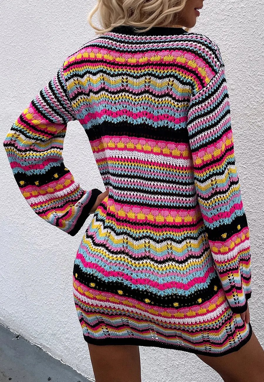 Vibrant Holiday Knit Sweater Dress - Get it from Bo