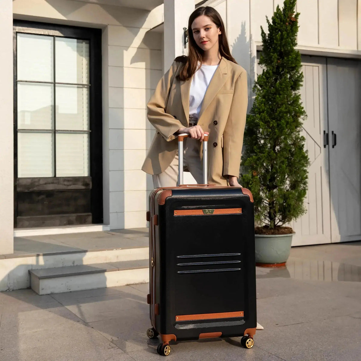 Vintage 3 Piece Expandable Retro Luggage Set - Get it from Bo