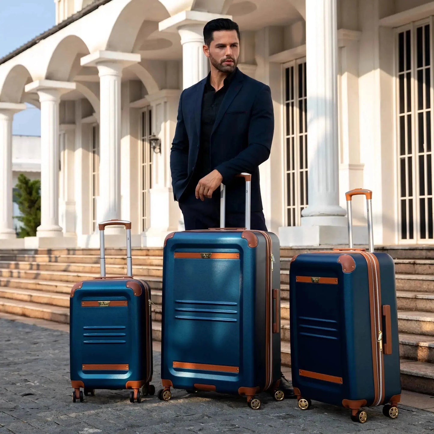 Vintage 3 Piece Expandable Retro Luggage Set - Get it from Bo