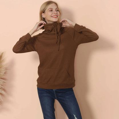 Waffle Knit Cowl Neck Pullover - Get it from Bo