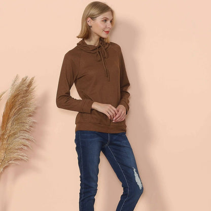 Waffle Knit Cowl Neck Pullover - Get it from Bo