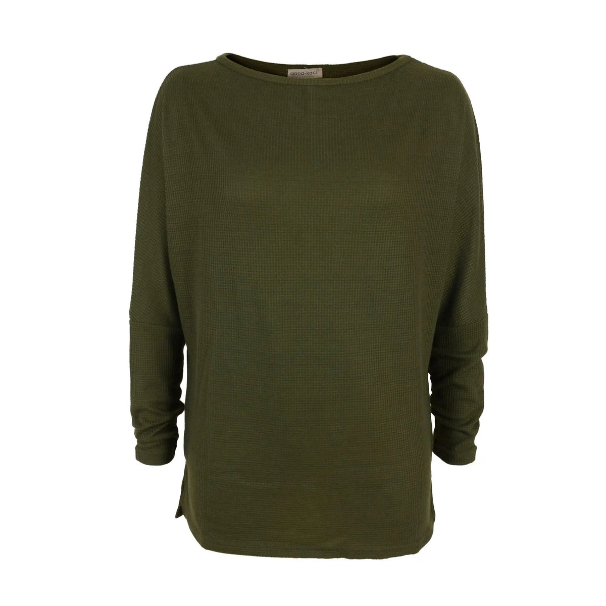 Waffle Knit Off Shoulder Oversized Sweater - Get it from Bo