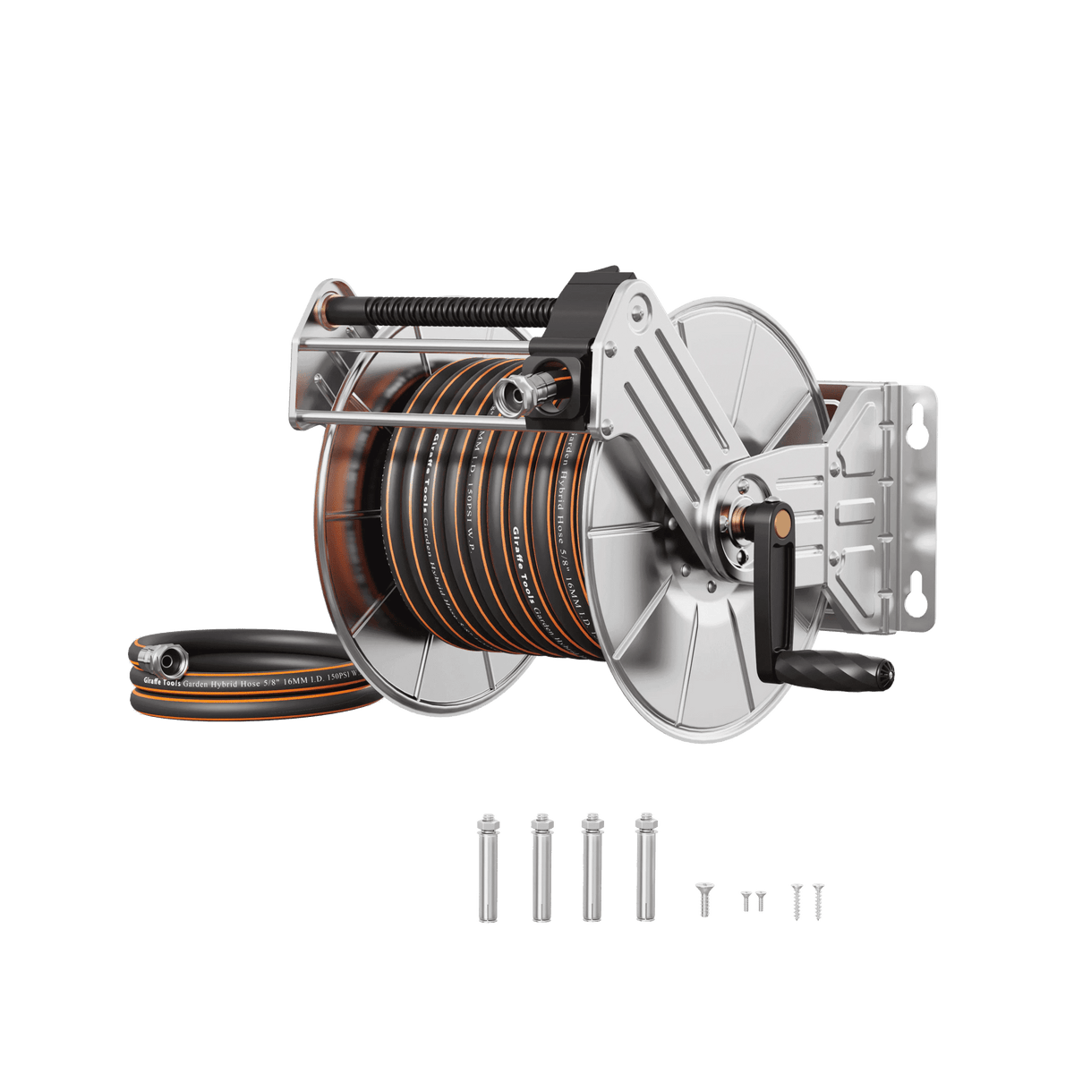 Wall Mounted Hose Reel-Stainless Steel-Heavy Duty - Get it from Bo